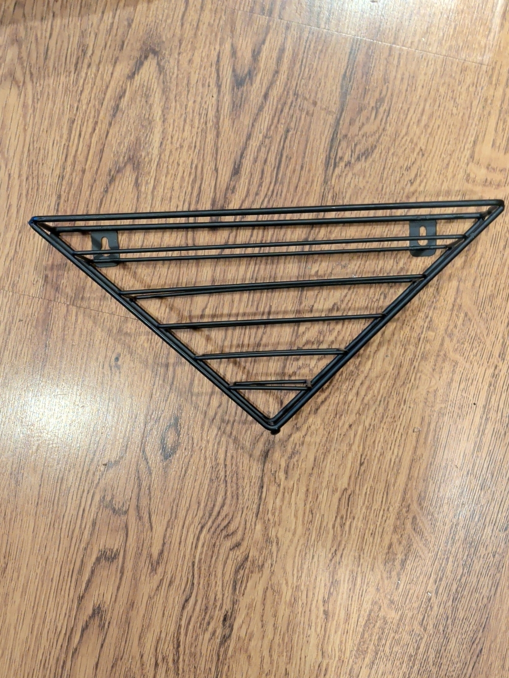 Four Black Metal Triangle Wall Shelves